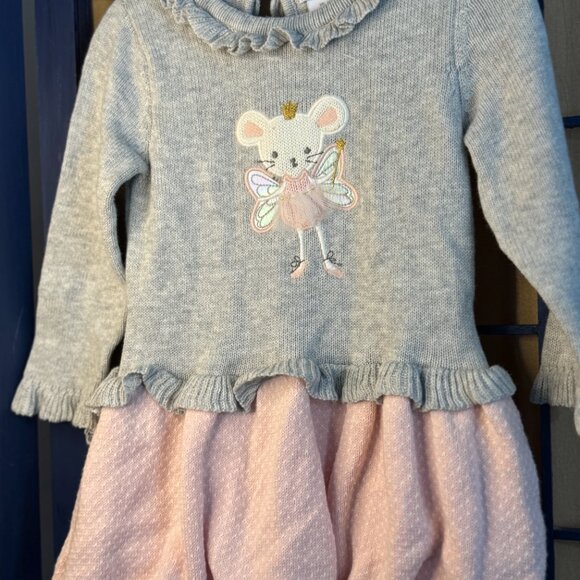 Tahari Baby Knit Mouse Dress with Tights – Size 12M Sugar Plum Fairy Christmas - Picture 4 of 8